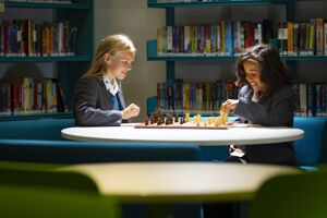Teddington School - Students Playing Chess in Library